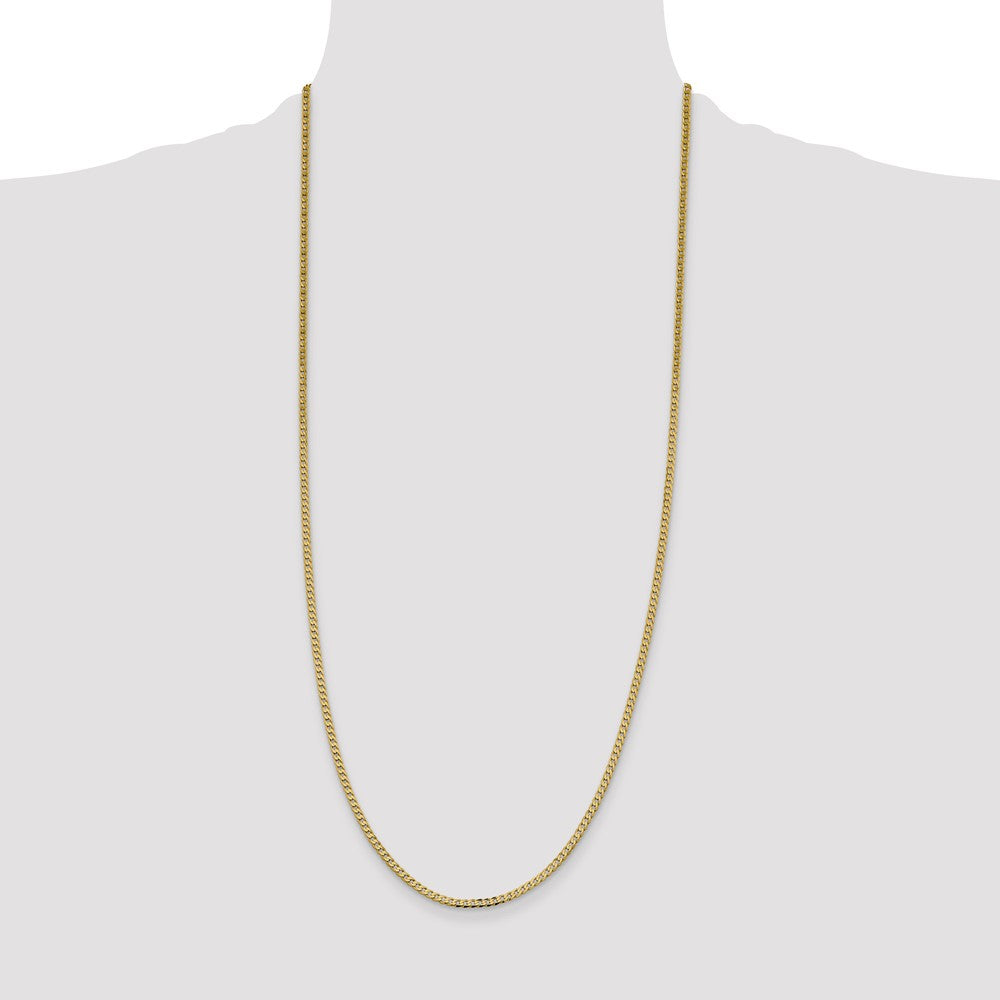 Exclusive 30-Inch 14K Gold 2.3mm Beveled Curb Chain - Stylish Value!
