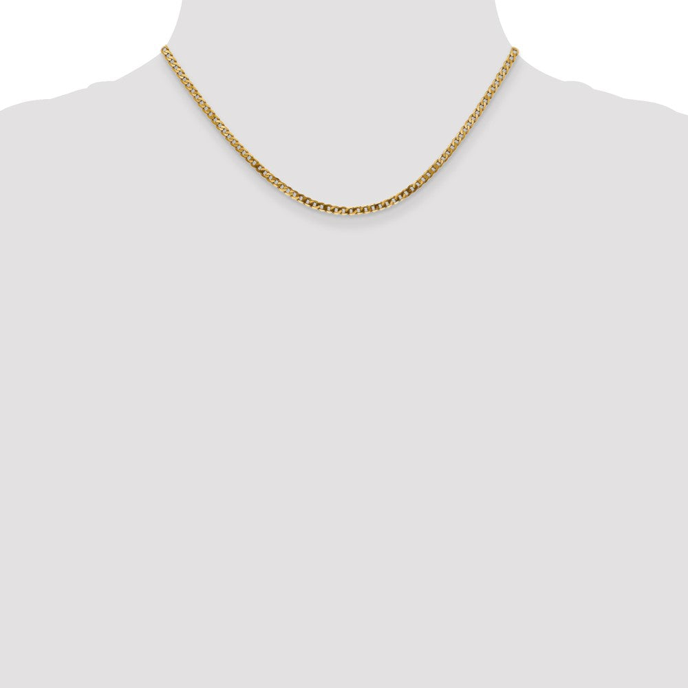 Buy Stylish 14K Gold 16-Inch 2.9mm Flat Beveled Curb Chain - Luxury Quality!