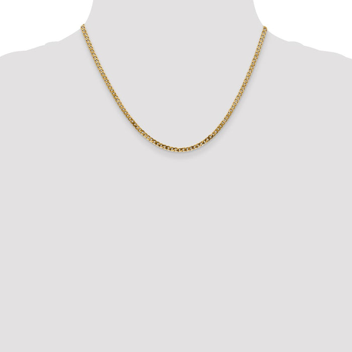 Shop 14K Gold 18-Inch 2.9mm Beveled Curb Chain - Stylish & Affordable Luxury!-4