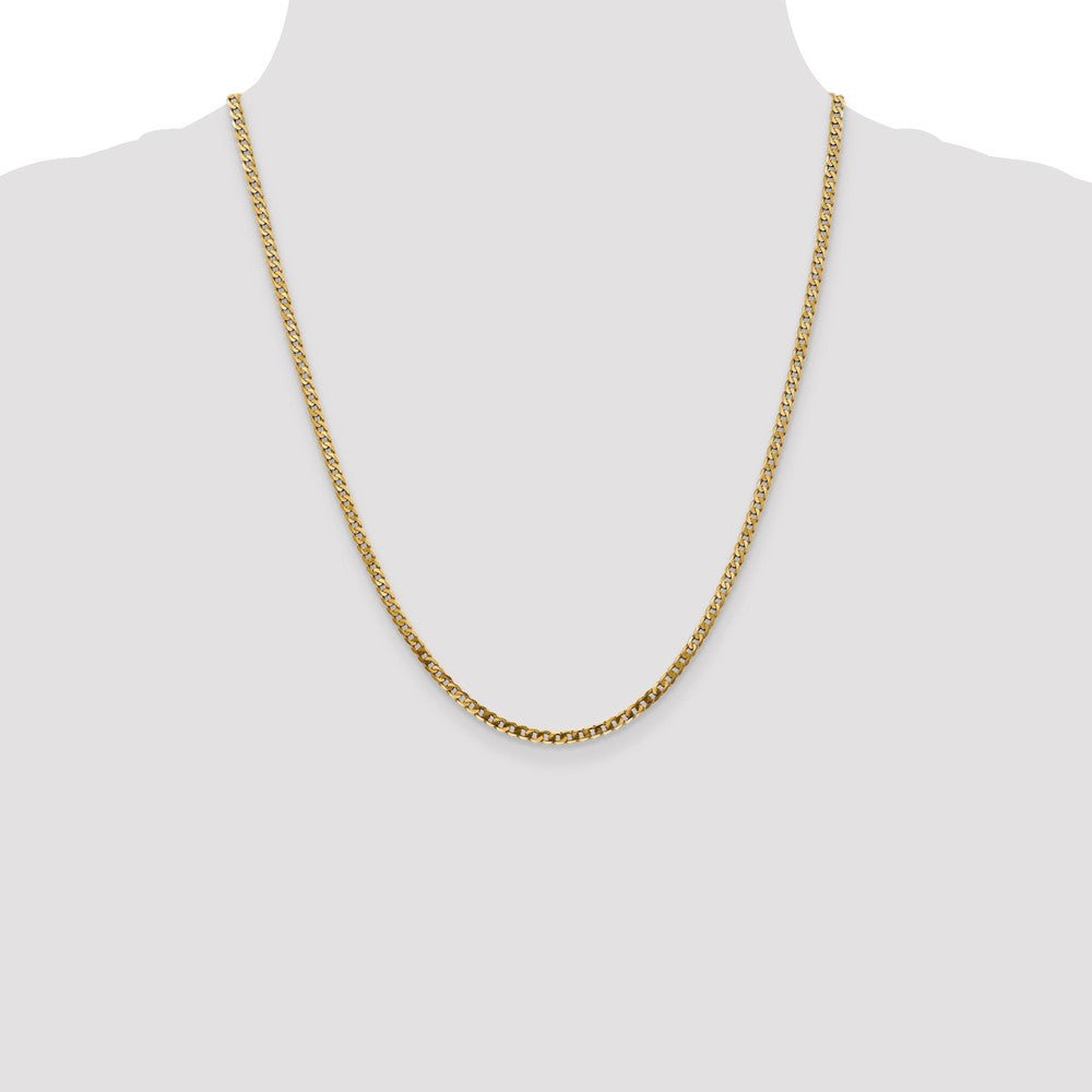 Exclusive 22-Inch 14K Gold 2.9mm Flat Beveled Curb Chain - Stylish Luxury!