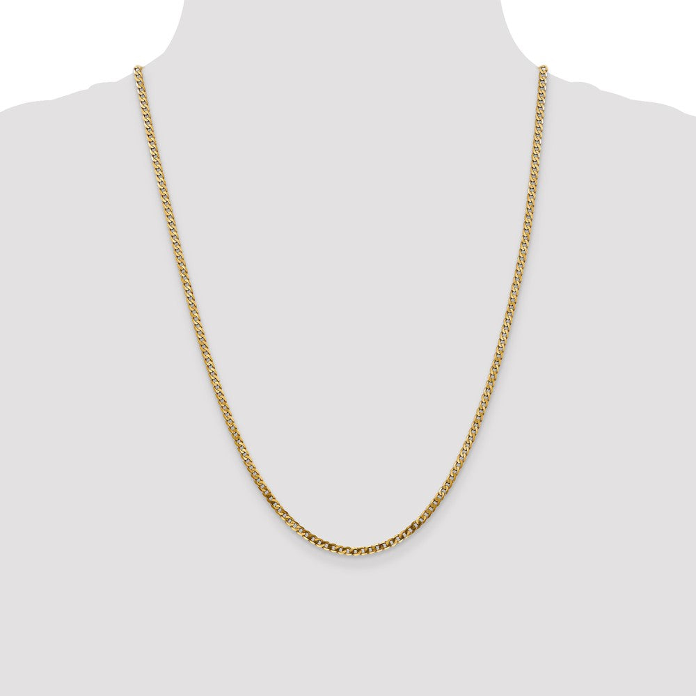 Buy Stylish 14K Gold 24-Inch Flat Beveled Curb Chain - 2.9mm, Luxury Appeal