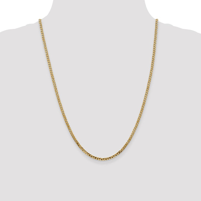 Buy Stylish 14K Gold 24-Inch Flat Beveled Curb Chain - 2.9mm, Luxury Appeal-4