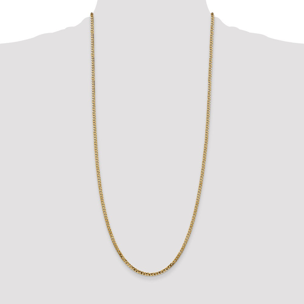 Exclusive 14K Gold 30-Inch 2.9mm Flat Beveled Curb Chain - Stylish Value!