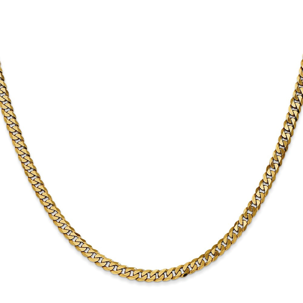 Exclusive 14K Gold 24-Inch 3.9mm Flat Beveled Curb Chain - Stylish Value!