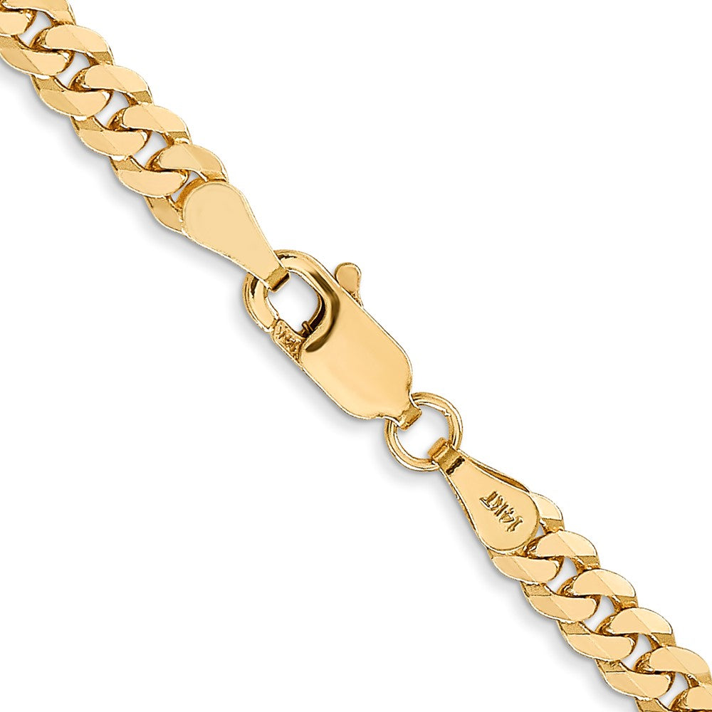 Buy Stylish 14K Gold 30-Inch Flat Beveled Curb Chain, 3.9mm, Lobster Clasp