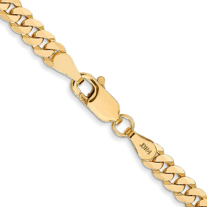 Exclusive 14K Gold 24-Inch 3.9mm Flat Beveled Curb Chain - Stylish Value!-3