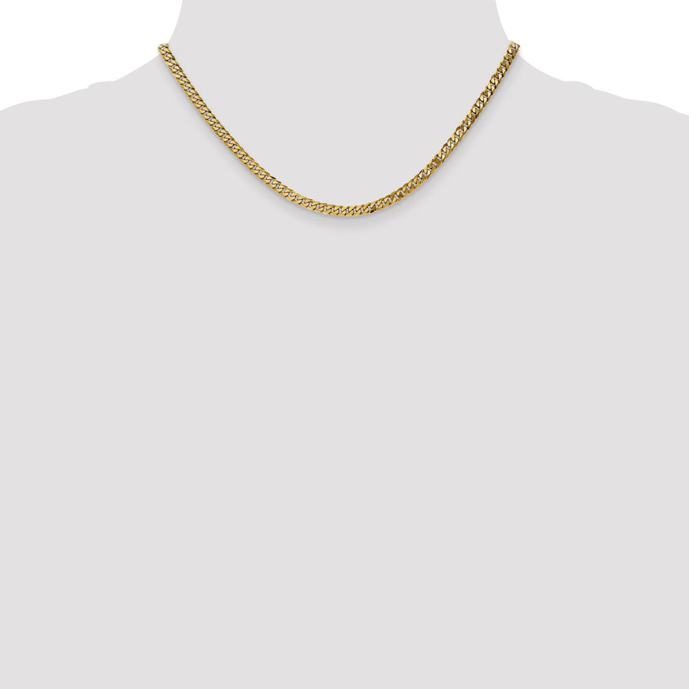 Buy Stylish 14K Gold 16-Inch Flat Beveled Curb Chain - 3.9mm Luxury Design