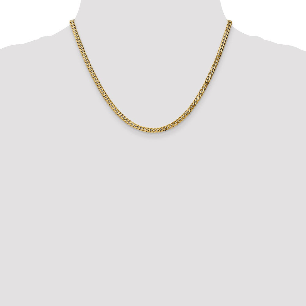 Shop 14K Gold 18-Inch 3.9mm Flat Beveled Curb Chain - Stylish & Affordable!