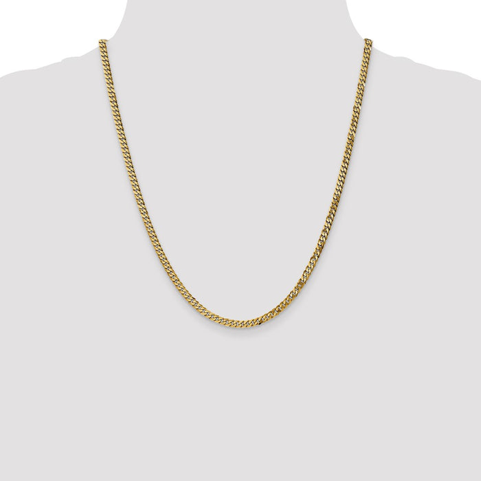 Shop Stylish 14K Gold 22-Inch Flat Beveled Curb Chain - 3.9mm Luxury Design-4