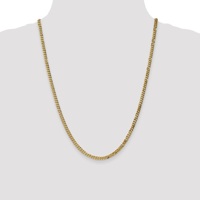 Exclusive 14K Gold 24-Inch 3.9mm Flat Beveled Curb Chain - Stylish Value!-4