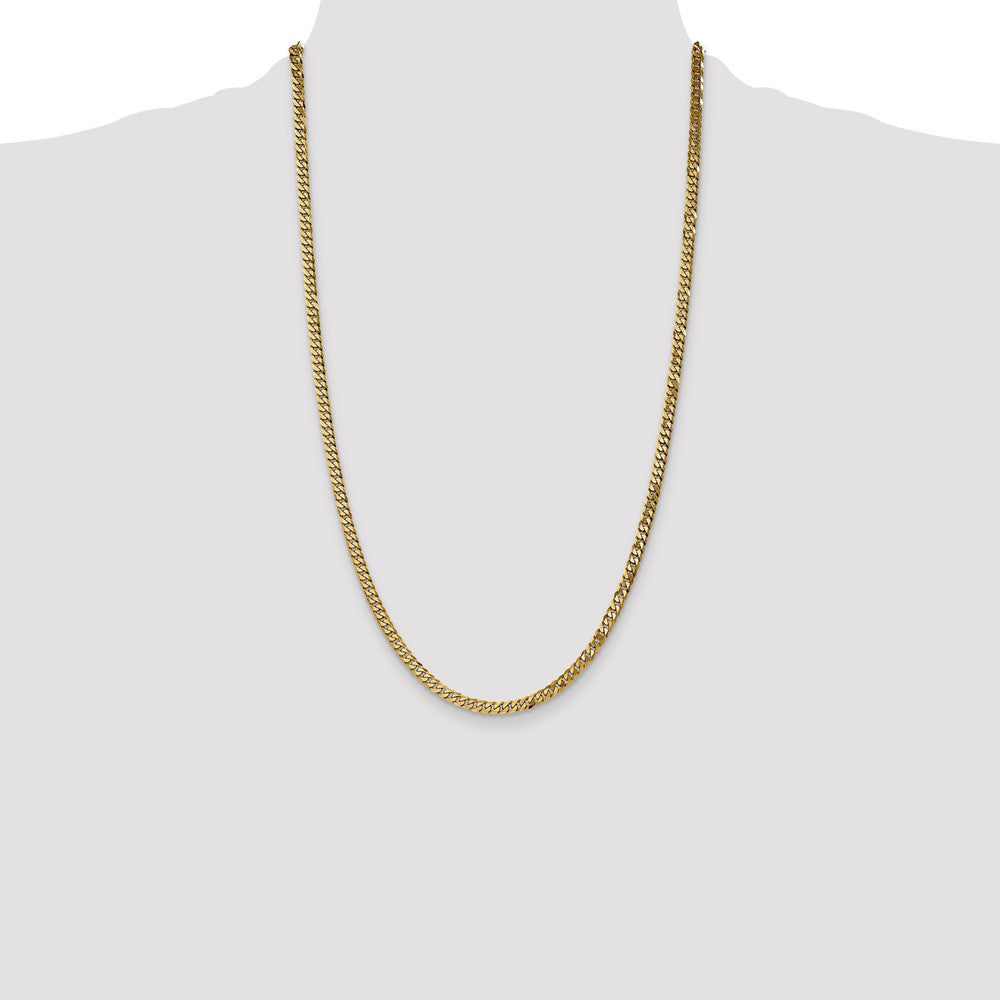 Buy Exclusive 14K Gold 26-Inch 3.9mm Beveled Curb Chain - Stylish Luxury!