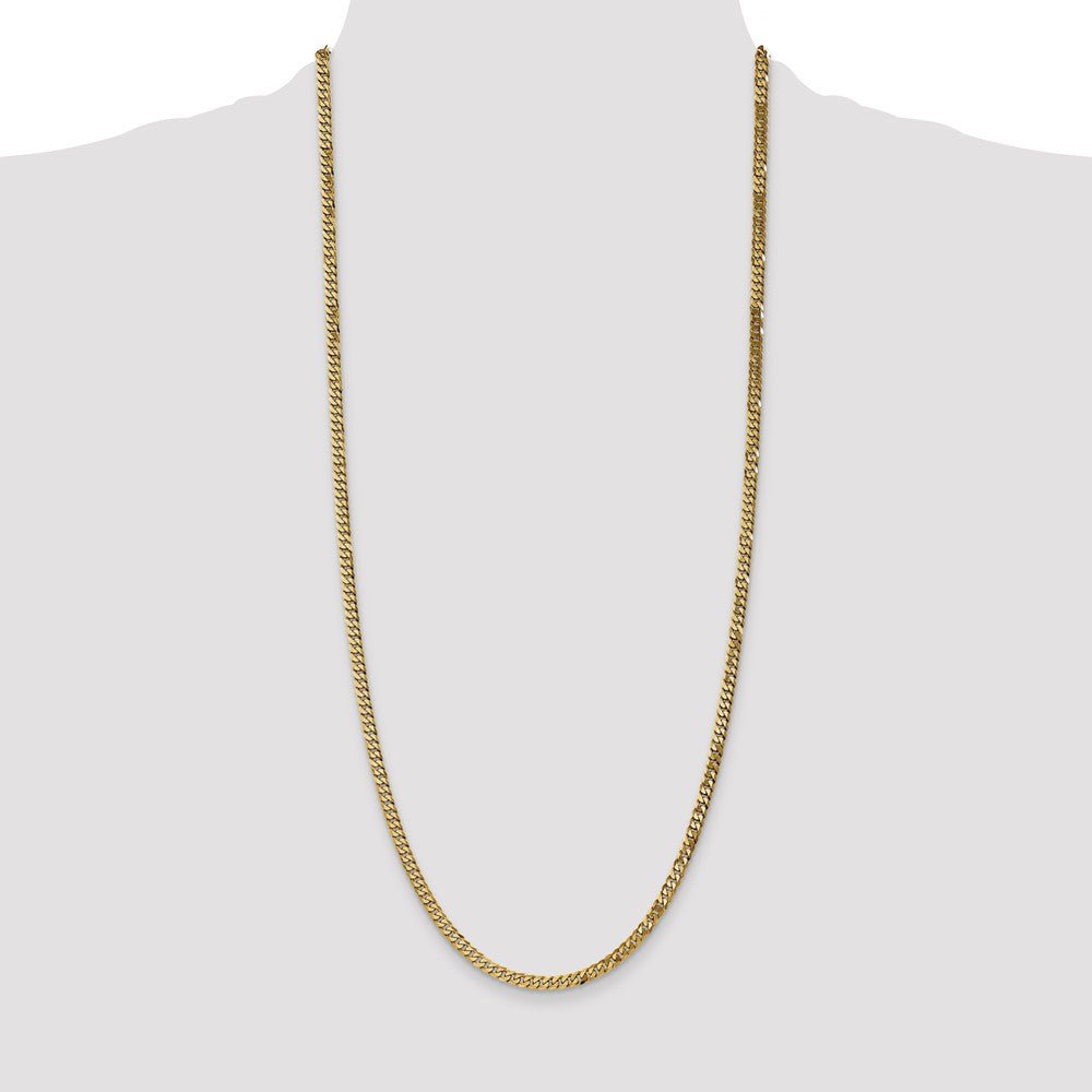 Buy Stylish 14K Gold 30-Inch Flat Beveled Curb Chain, 3.9mm, Lobster Clasp