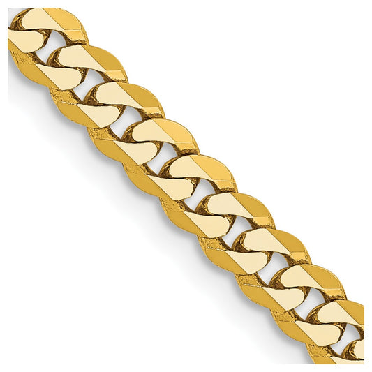 Exclusive 14K Gold 24-Inch 3.9mm Flat Beveled Curb Chain - Stylish Value!