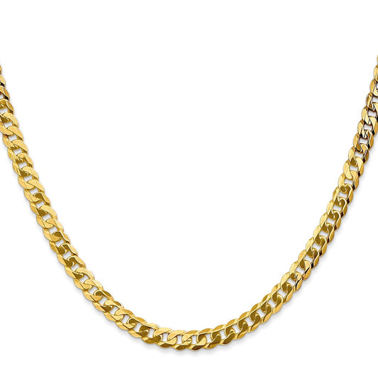 Order Stylish 14K Gold 24-Inch 4.75mm Flat Beveled Curb Chain - Luxury Price