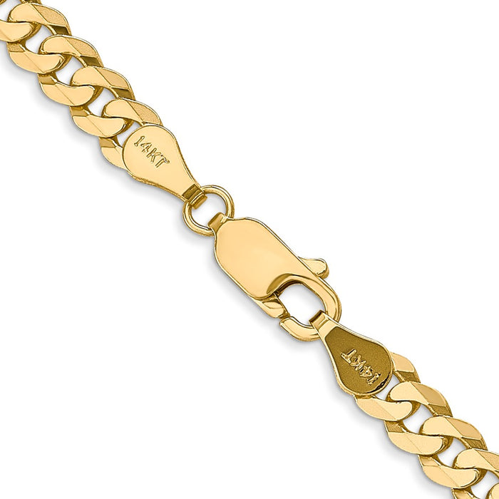 Shop 14K Gold 30-Inch Flat Beveled Curb Chain, 4.75mm, Stylish & Durable-3
