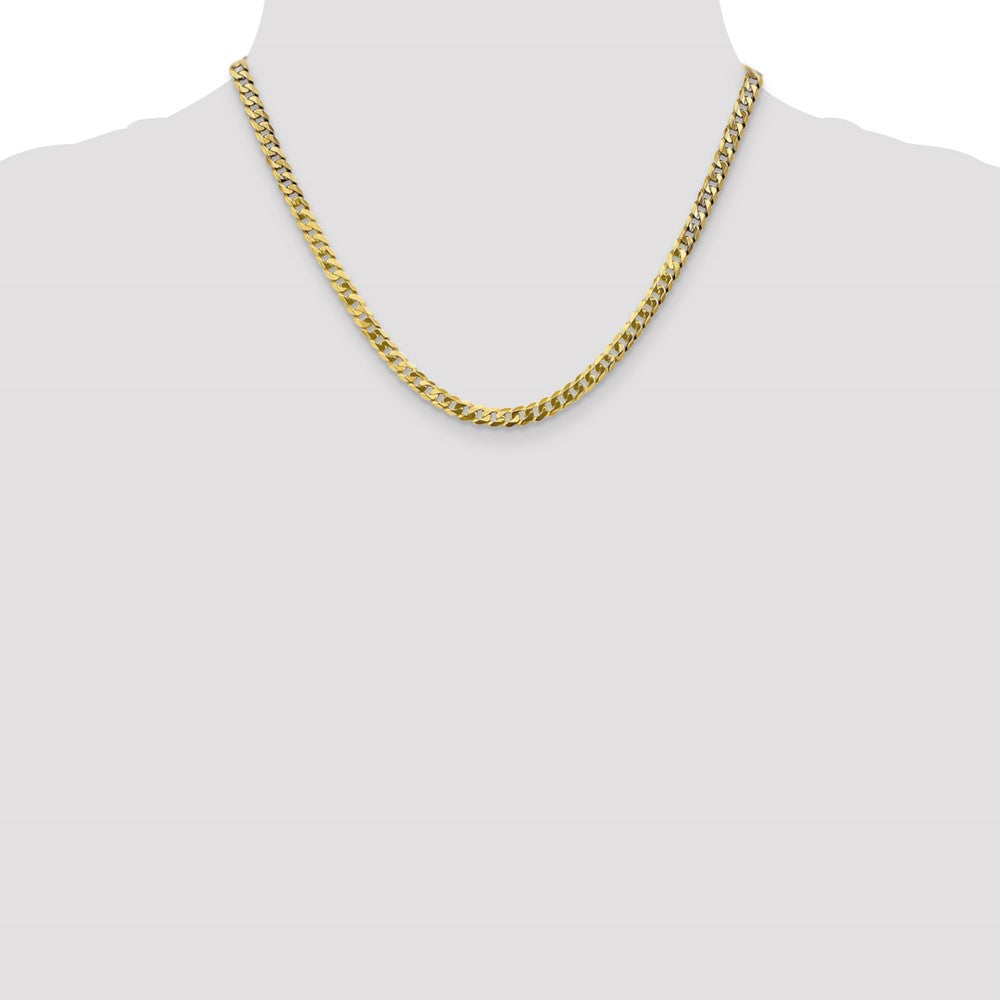 Shop Stylish 14K Gold 18-Inch Flat Beveled Curb Chain - 4.75mm, Lobster Clasp