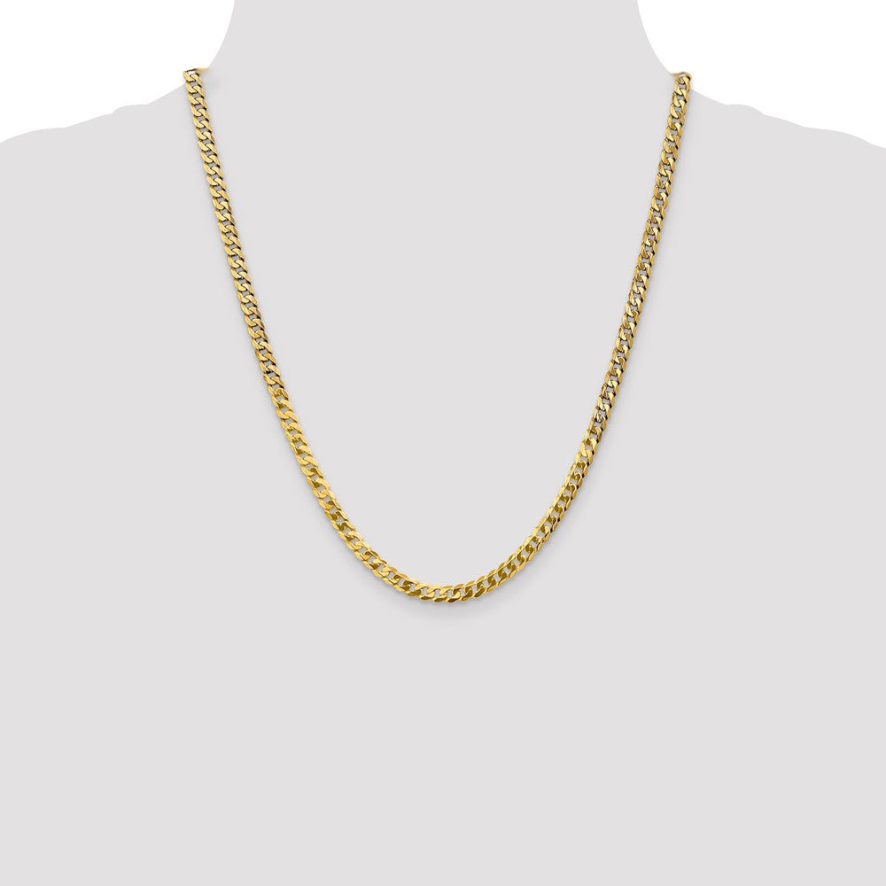 Exclusive 14K Gold 22-Inch Flat Beveled Curb Chain - Stylish 4.75mm Design