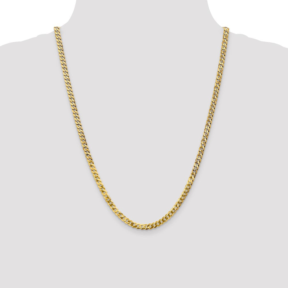 Order Stylish 14K Gold 24-Inch 4.75mm Flat Beveled Curb Chain - Luxury Price