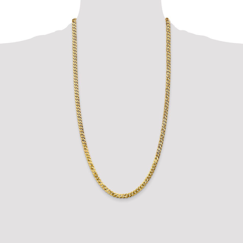 Shop Exclusive 28-Inch 14K Gold 4.75mm Flat Beveled Curb Chain - Stylish Value!
