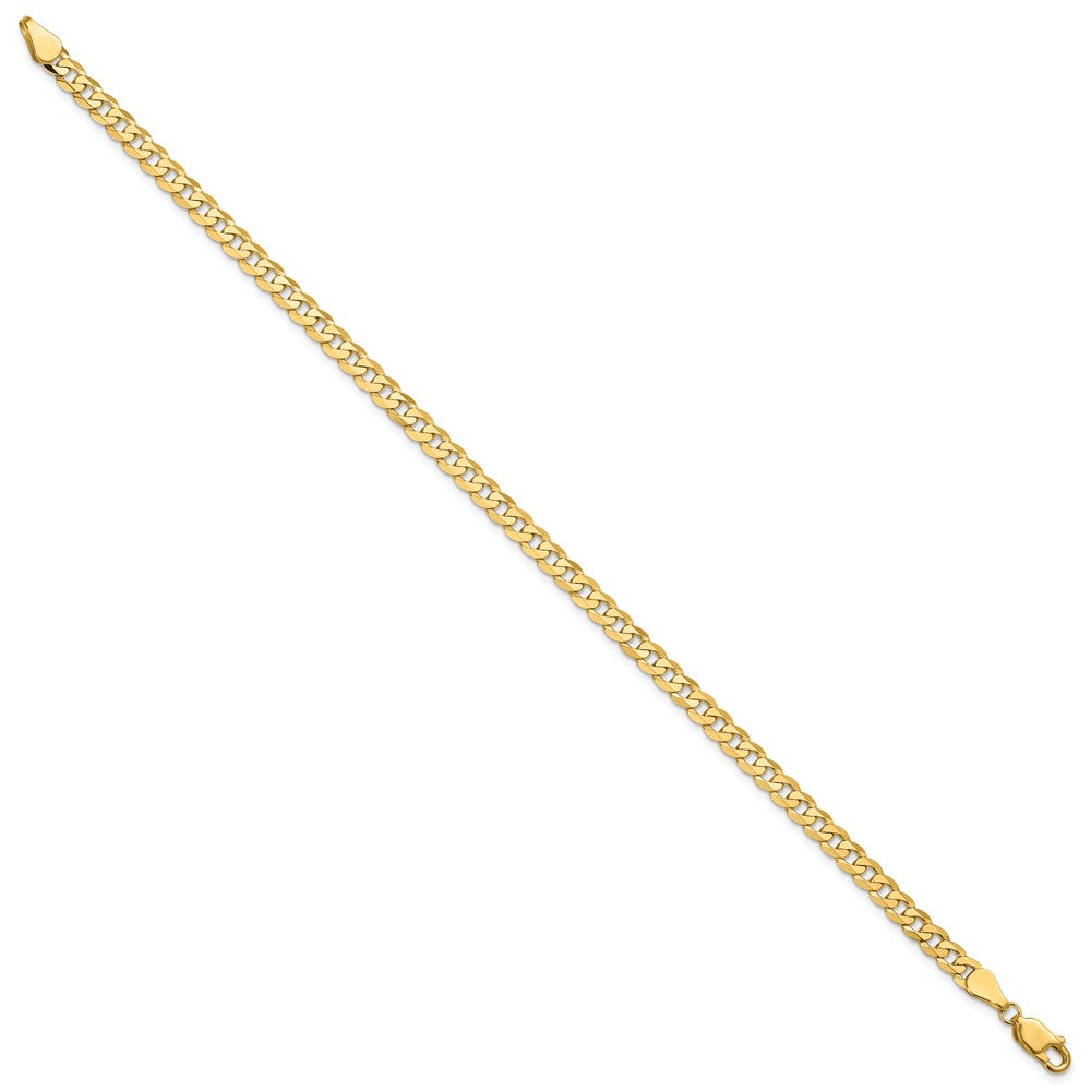 Buy Stylish 14K Gold 7-Inch Flat Beveled Curb Bracelet - Lightweight & Elegant