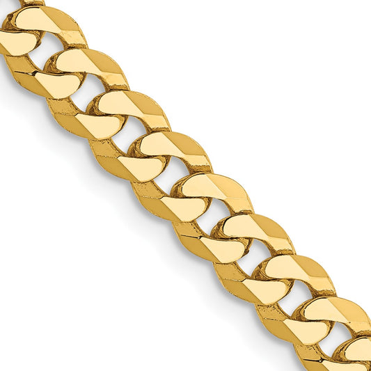 Exclusive 14K Gold 22-Inch Flat Beveled Curb Chain - Stylish 4.75mm Design
