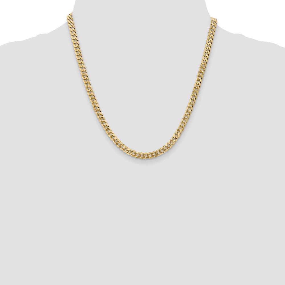 Order 14K Gold 20-Inch 5.75mm Flat Beveled Curb Chain - Stylish & Affordable!