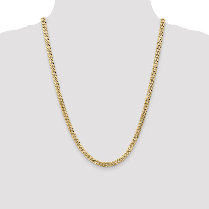 High-Quality 14K Gold 24-Inch 5.75mm Curb Chain - Stylish Lobster Clasp-4