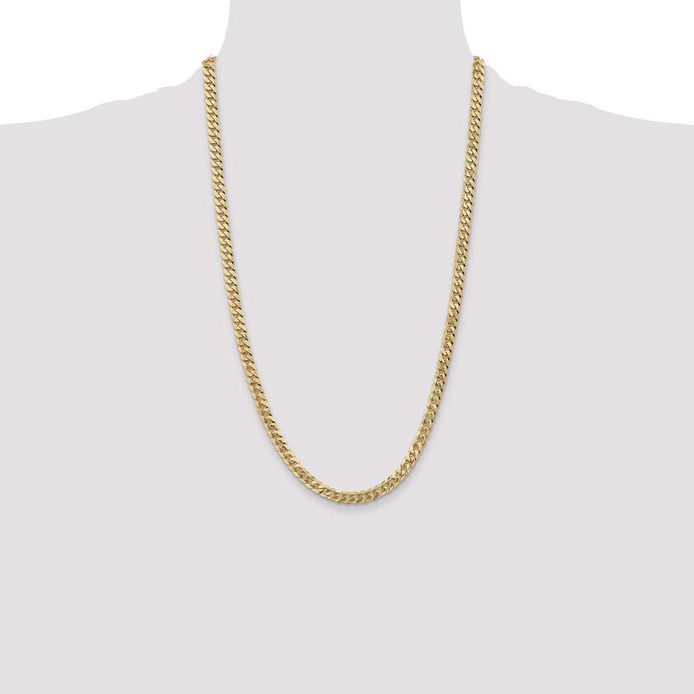 Shop 14K Gold 26-Inch Flat Beveled Curb Chain, Stylish 5.75mm Design!
