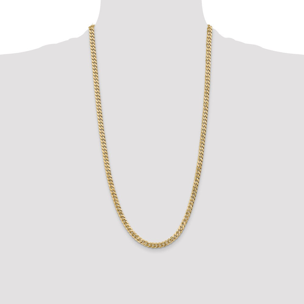 Buy 14K Gold 28-Inch 5.75mm Stylish Flat Beveled Curb Chain, Lobster Clasp