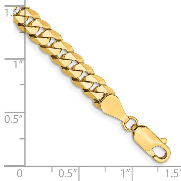14K Gold Flat Beveled Curb Chain - 5.75mm Links