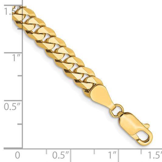 High-quality 14K Gold 9-Inch Flat Beveled Curb Chain - Stylish 5.75mm Links