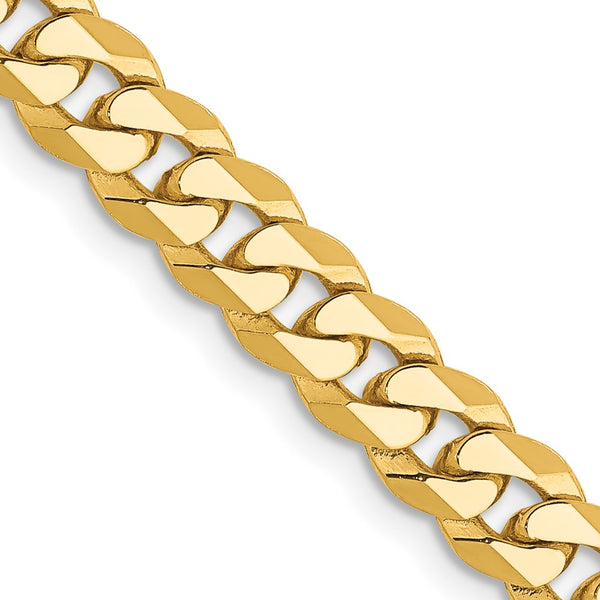 14K Gold Flat Beveled Curb Chain, 5.75mm