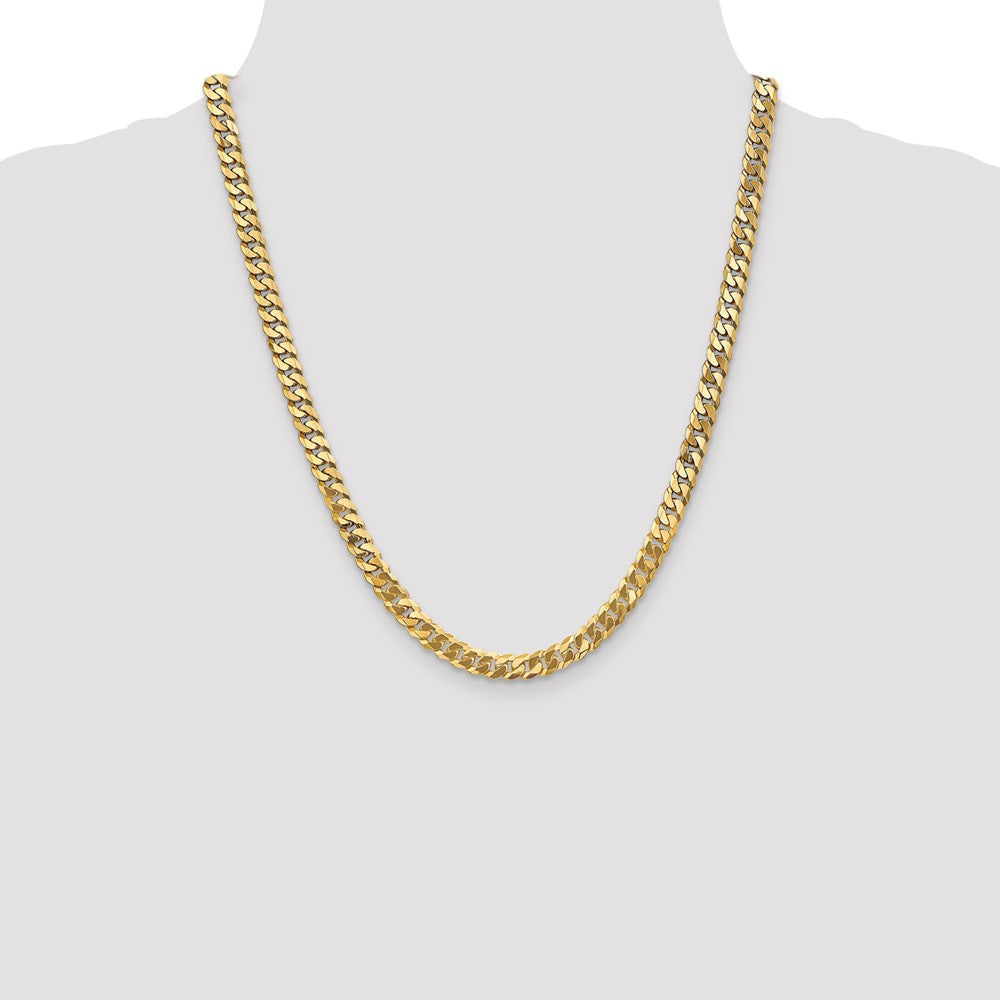 Shop Stylish 14K Gold 22-Inch 6.25mm Flat Beveled Curb Chain - Luxury Accessory