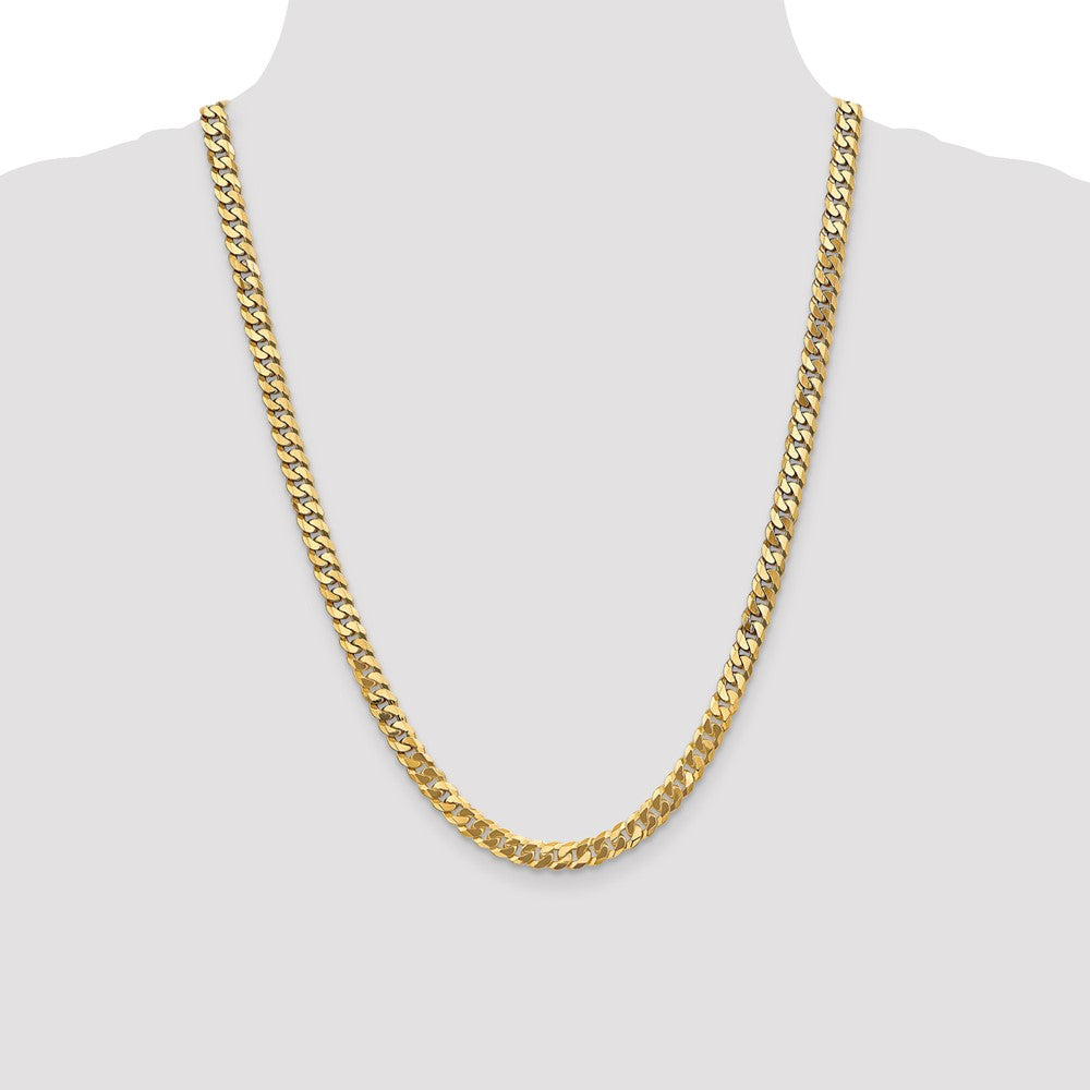 Order 14K Gold 24-Inch 6.25mm Flat Beveled Curb Chain - Stylish & Durable