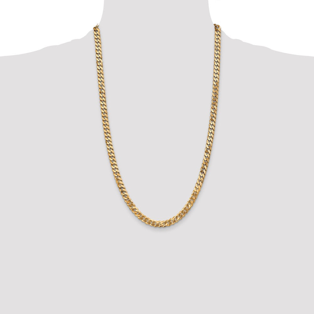 Shop Stylish 14K Gold 26-Inch Flat Beveled Curb Chain - 6.25mm Luxury Design