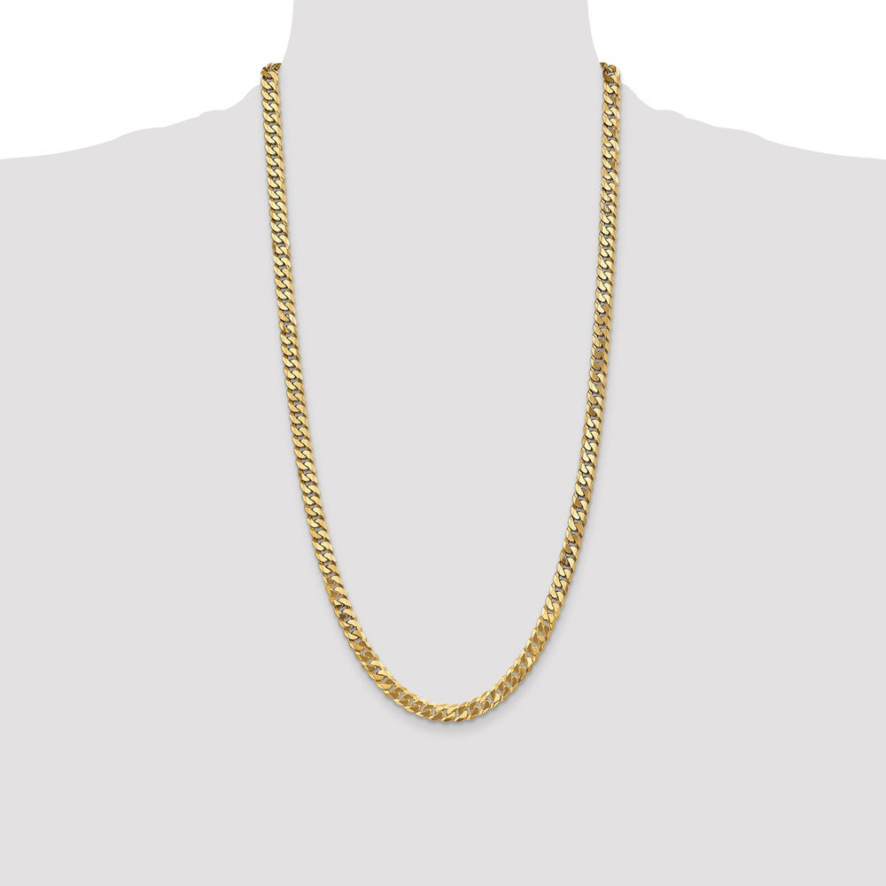 Buy Stylish 14K Gold 28-Inch Flat Beveled Curb Chain - 6.25mm Luxury Look
