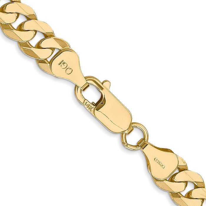 Buy 14K Gold 22-Inch Beveled Curb Chain - Stylish 7.25mm Links & Clasp-3