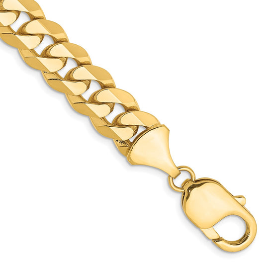 Order 14K Gold 9-Inch Flat Beveled Curb Chain - Stylish 9.5mm Links