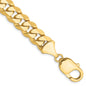 Exclusive 14K Gold 8-Inch 9.5mm Flat Beveled Curb Bracelet - Stylish Design-6