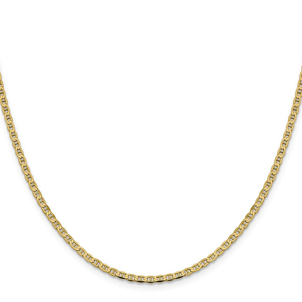14K Gold 2.4mm Concave Anchor Chain