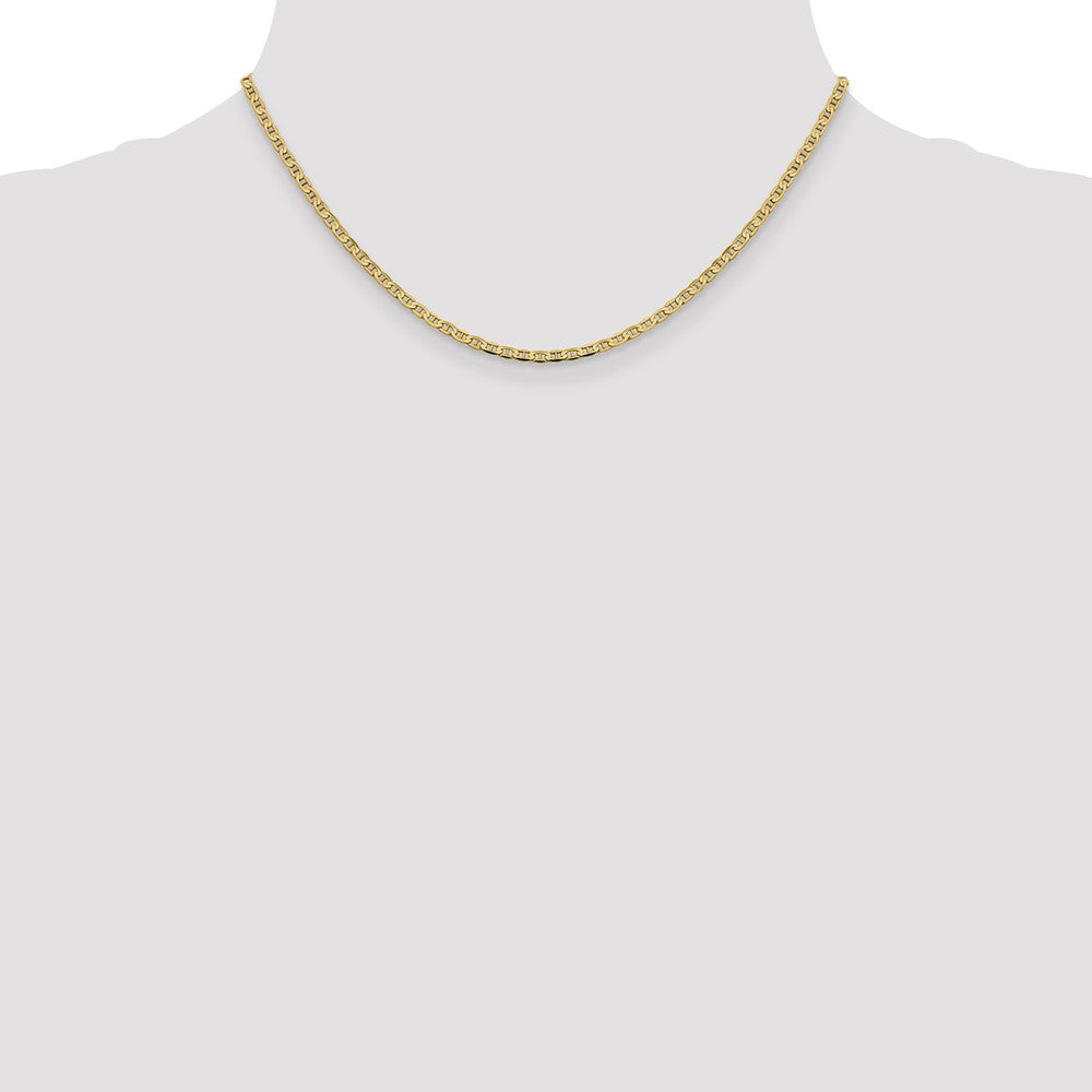 Exclusive 14K Gold 16-Inch Concave Anchor Chain - Stylish 2.4mm Design