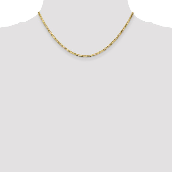 Exclusive 14K Gold 16-Inch Concave Anchor Chain - Stylish 2.4mm Design-4