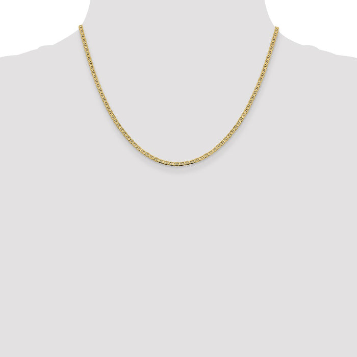 Exclusive 14K Gold 18-Inch 2.4mm Concave Anchor Chain - Stylish & Affordable!-4