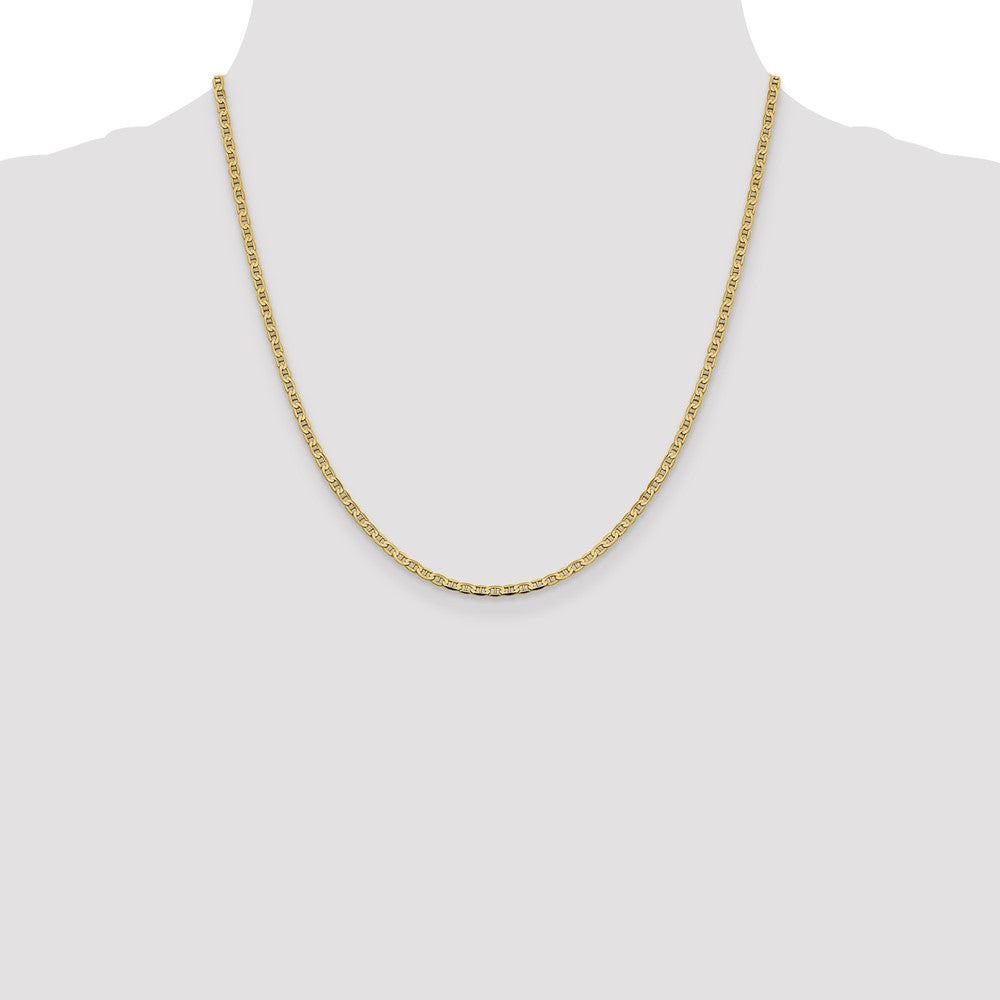 High-Quality 14K Gold 20-Inch 2.4mm Concave Anchor Chain - Affordable Luxury!
