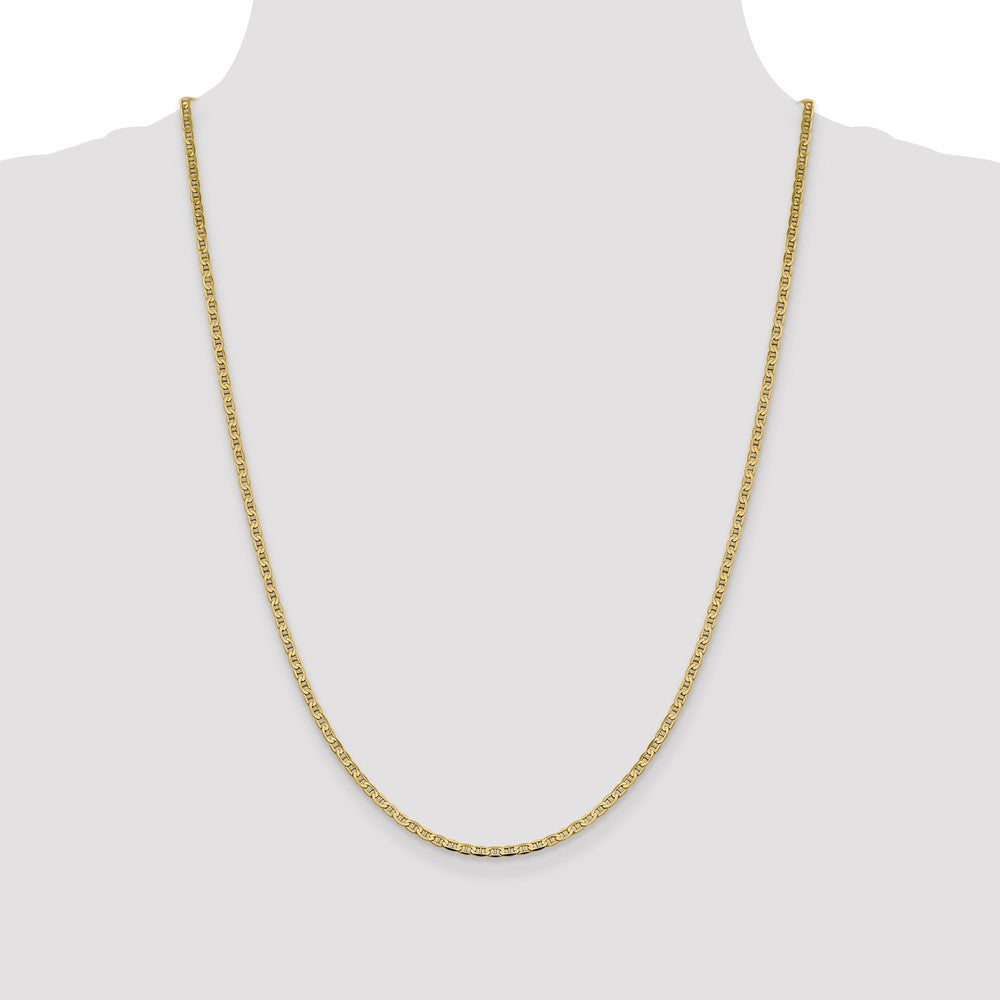 Shop 24-Inch 14K Gold Concave Anchor Chain - Stylish 2.4mm Design