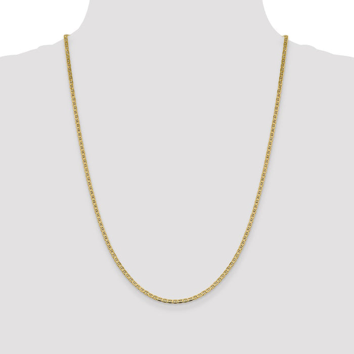 Shop 24-Inch 14K Gold Concave Anchor Chain - Stylish 2.4mm Design-4