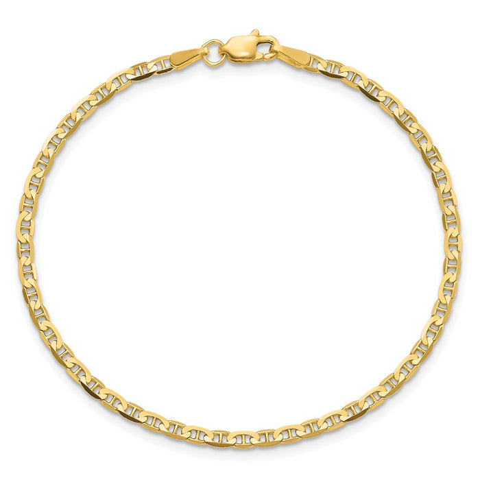 Buy Stylish 14K Gold 7-Inch Concave Anchor Chain, 2.4mm - Luxury Accessory-3