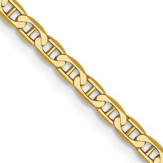 Exclusive 14K Gold 16-Inch Concave Anchor Chain - Stylish 2.4mm Design