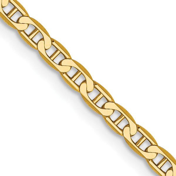 14K Gold 2.4mm Concave Anchor Chain