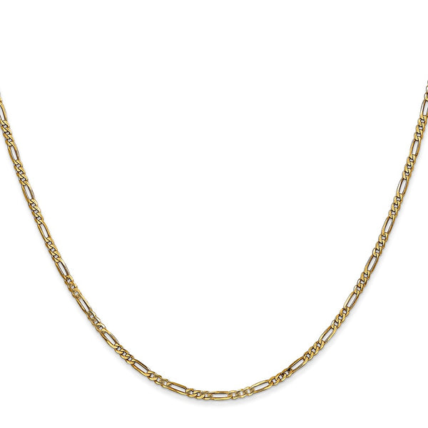 14K Gold Flat Figaro Chain, 20-Inch, 1.8mm